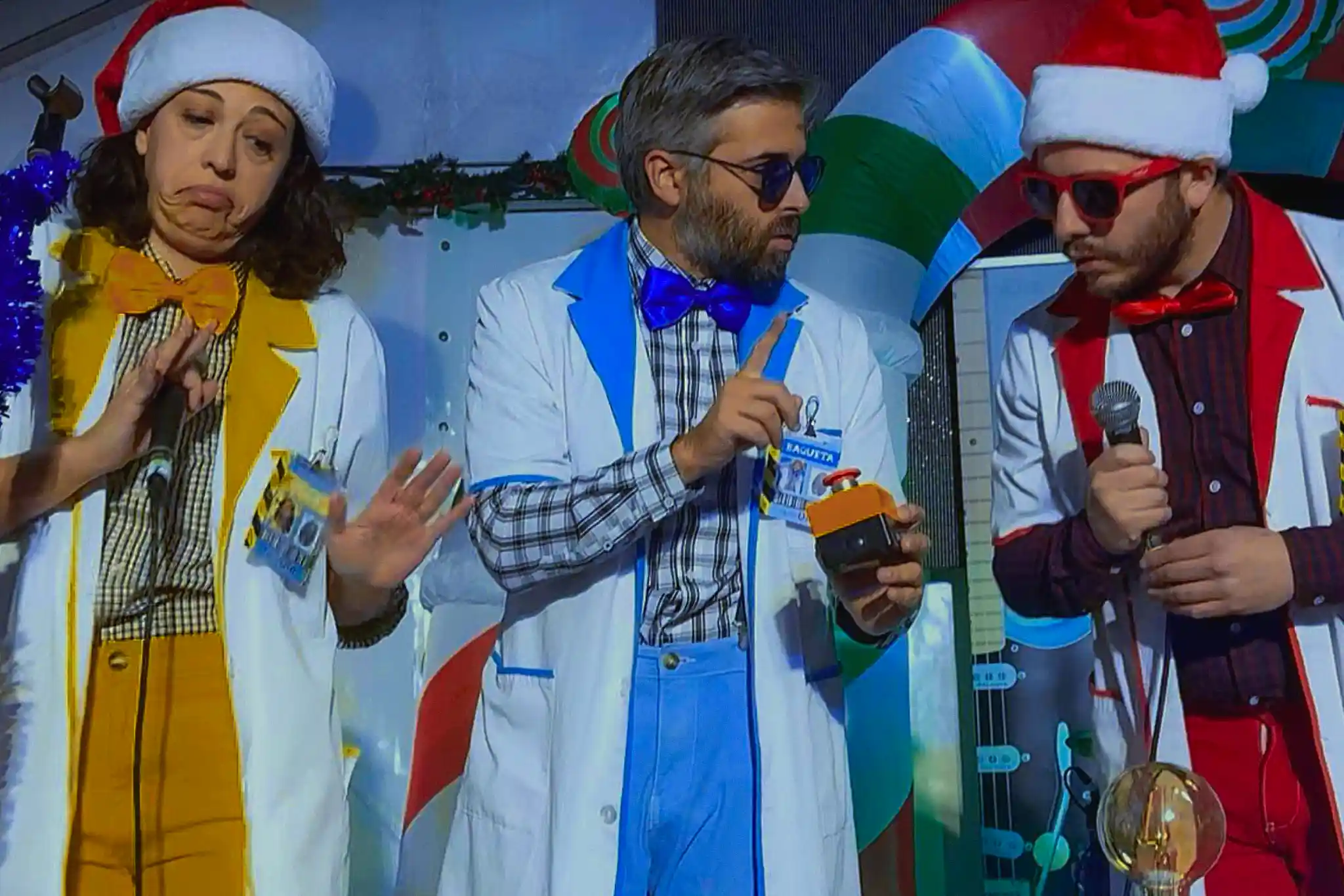 Profesores de Quimirock en espectáculo infantil mi plan de navidad